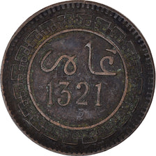 Coin, Morocco, 'Abd al-Aziz, 5 Mazunas, 1903/AH1321, Paris, EF(40-45), Bronze