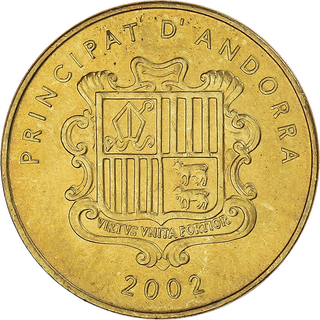 Coin, Andorra, 5 Centims, 2002, MS(63), Brass, KM:180