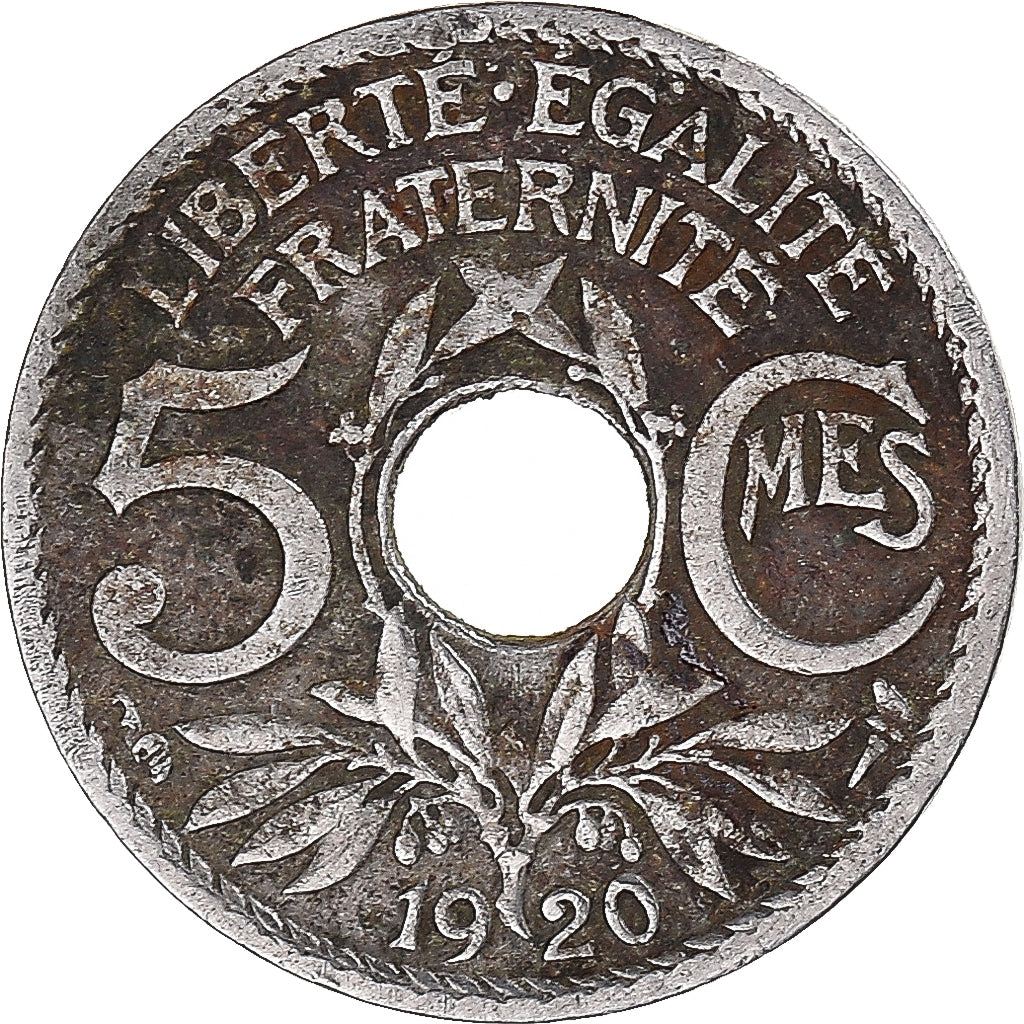 Coin, France, Lindauer, 5 Centimes, 1920, Petit module, F(12-15), Copper-nickel
