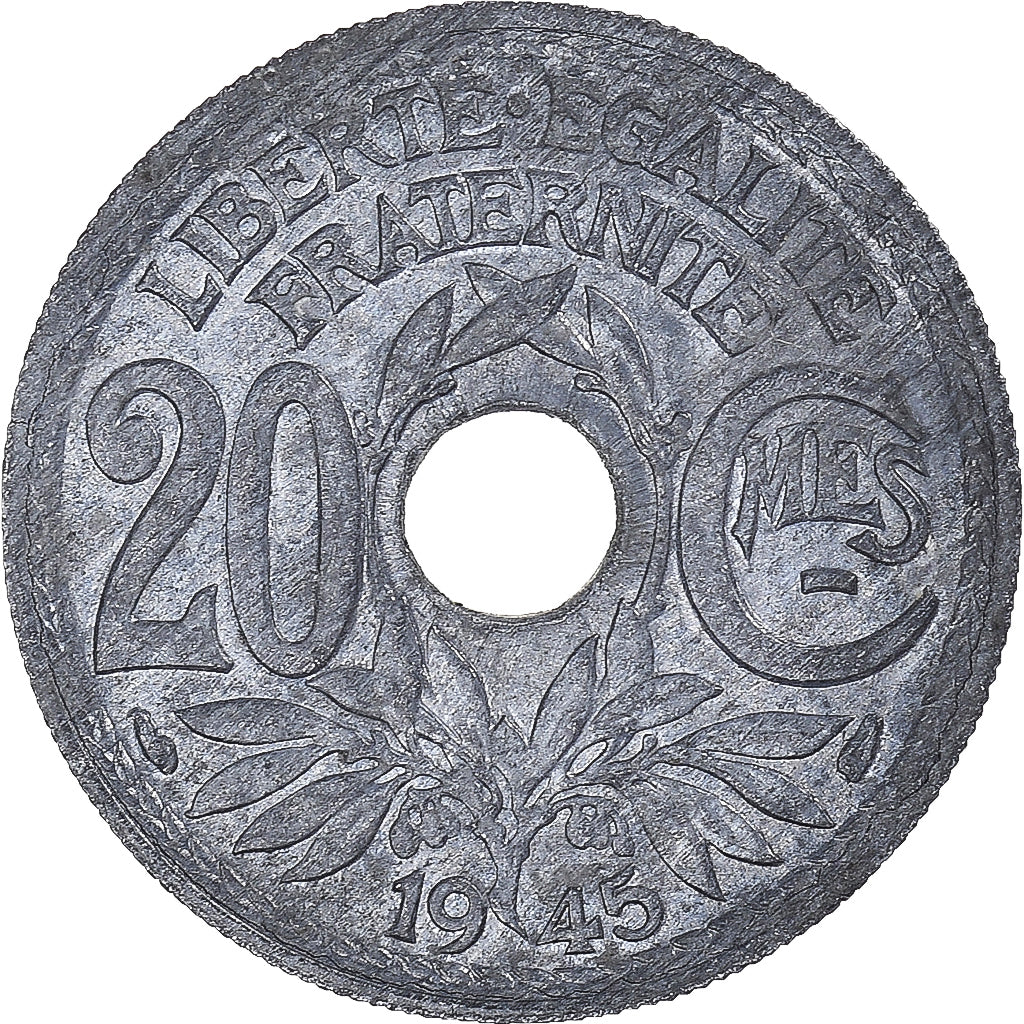 Coin, France, Lindauer, 20 Centimes, 1945, VF(20-25), Zinc, KM:907.1