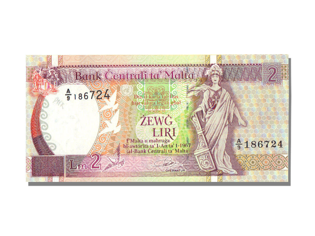 Geldschein, Malta, 2 Liri, UNZ