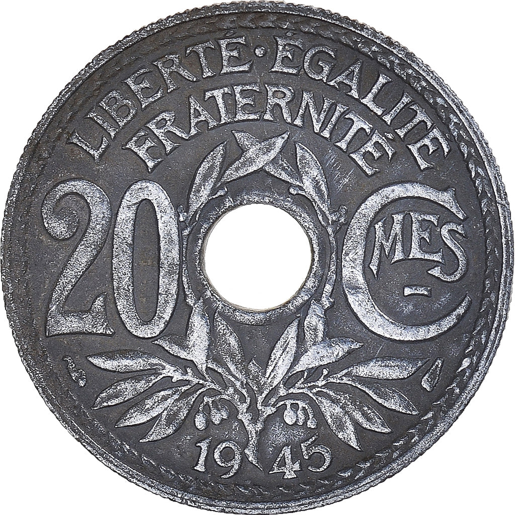 Coin, France, Lindauer, 20 Centimes, 1945, VF(20-25), Zinc, KM:907.1