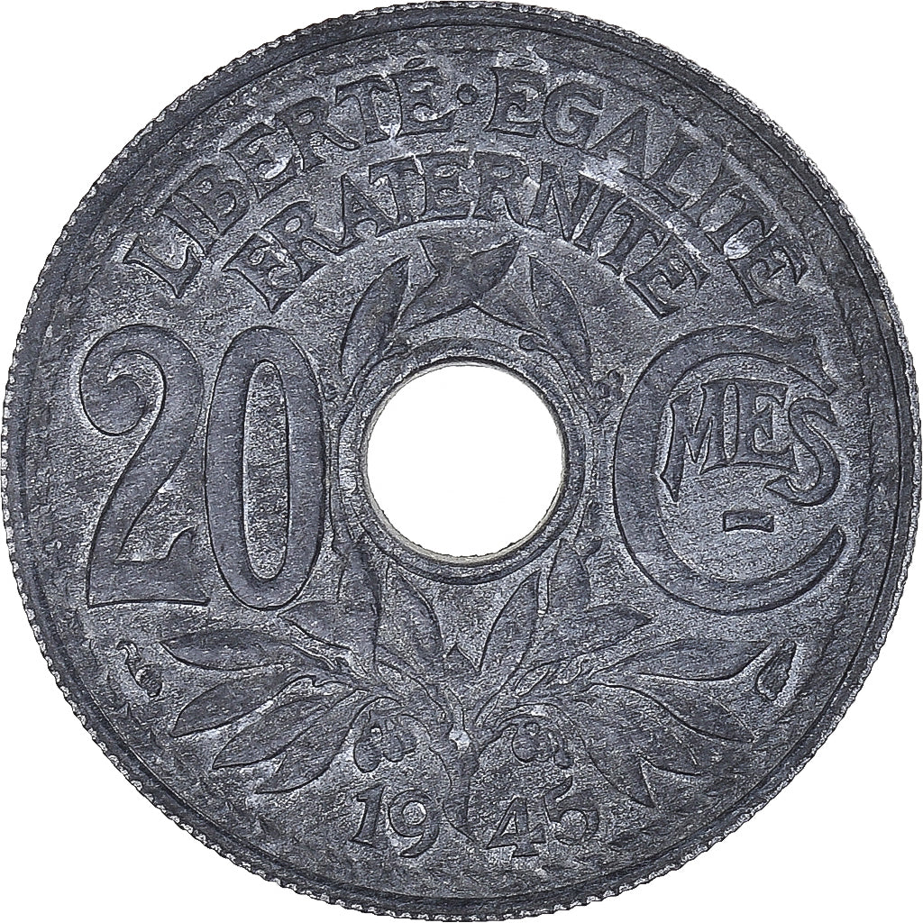 Coin, France, Lindauer, 20 Centimes, 1945, VF(20-25), Zinc, KM:907.1