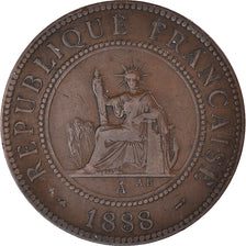Coin, FRENCH INDO-CHINA, Cent, 1888, Paris, VF(30-35), Bronze, KM:1