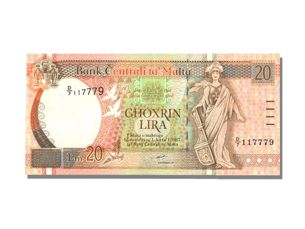 Malta, 20 Lira, KM #48, UNC(65-70), D/7