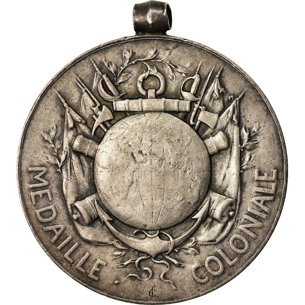 France, Medal, Médaille Coloniale, History, Lemaire, EF(40-45), Silver