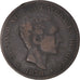 Moeda, Espanha, Alfonso XII, 10 Centimos, 1878, Madrid, VF(30-35), Bronze
