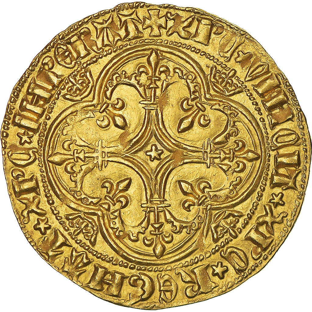 Munten, Frankrijk, Charles VI, Ecu d'or à la Couronne, Ecu d'or, PR+, Goud