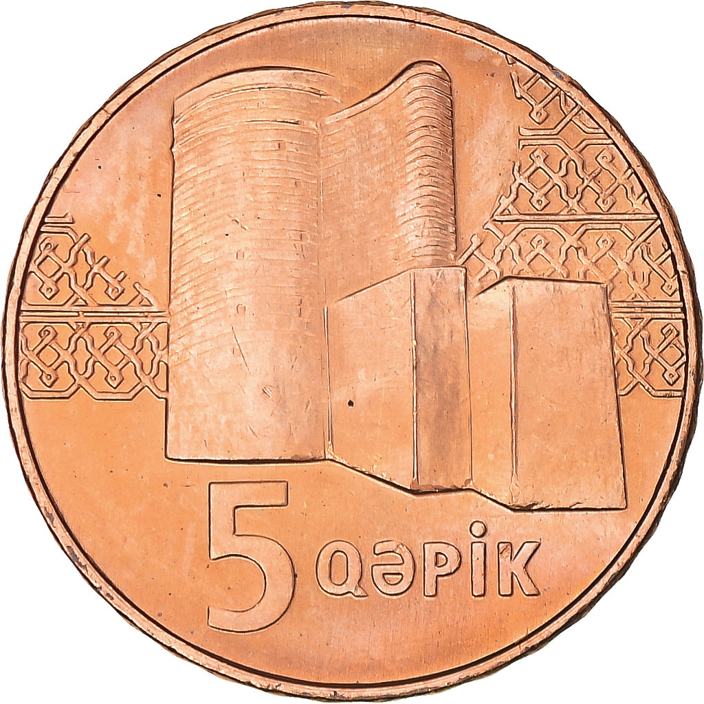 Monnaie, Azerbaïdjan, 5 Qapik, Undated (2006), SPL, Cuivre plaqué acier, KM:41