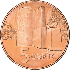 Monnaie, Azerbaïdjan, 5 Qapik, Undated (2006), SPL, Cuivre plaqué acier, KM:41