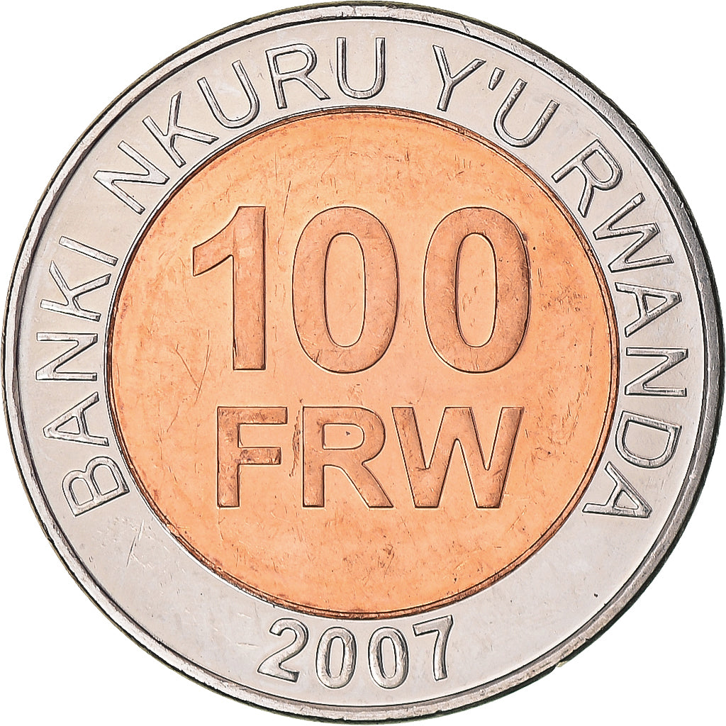 Monnaie, Rwanda, 100 Francs, 2007, British Royal Mint, SPL, Bimétallique, KM:32