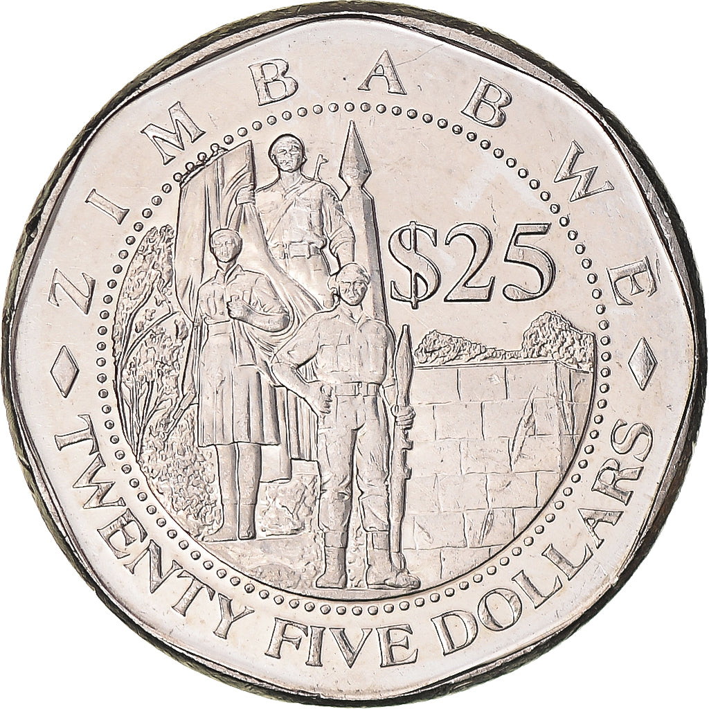 Coin, Zimbabwe, 25 Dollars, 2003, Harare, MS(63), Nickel plated steel, KM:15
