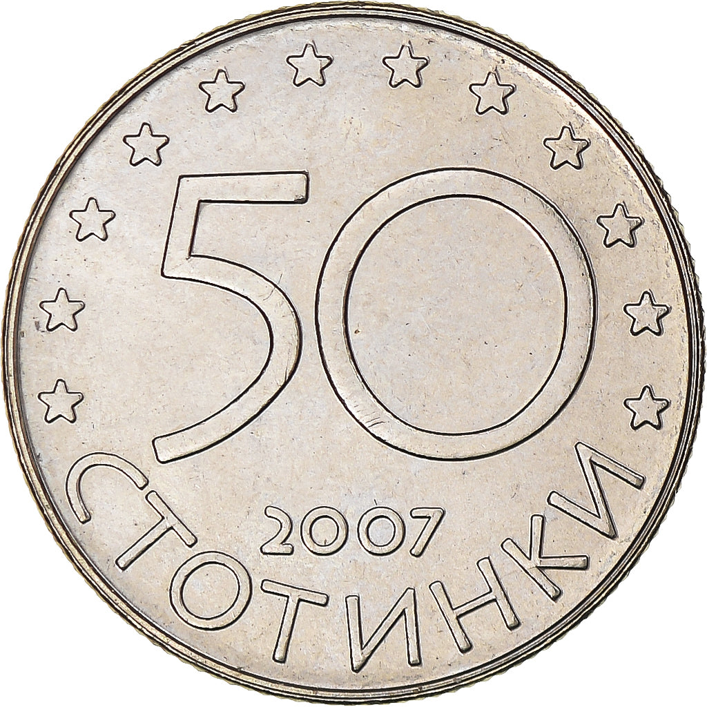 Coin, Bulgaria, 50 Stotinki, 2007, Sofia, MS(63), Copper-Nickel-Zinc, KM:291