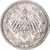 Coin, GERMANY - EMPIRE, 1/2 Mark, 1909, Berlin, EF(40-45), Silver, KM:17