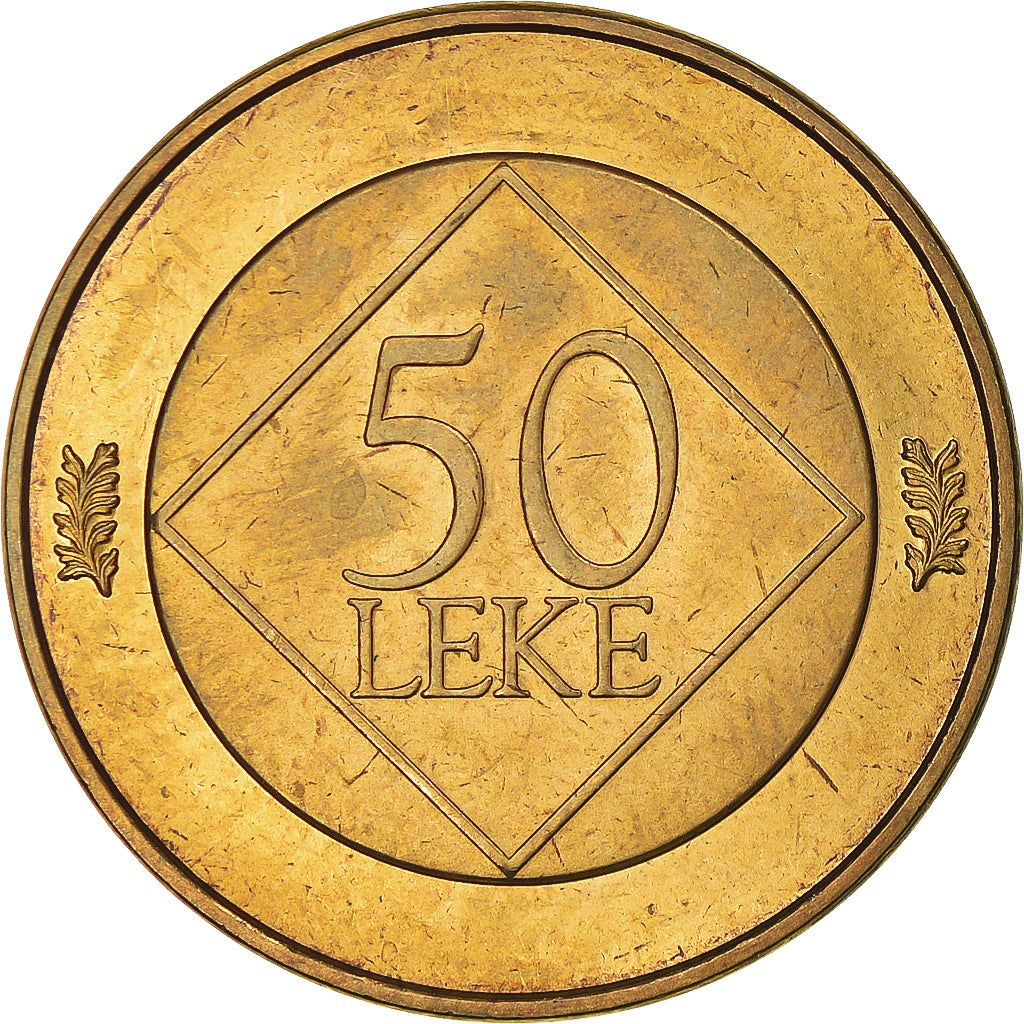 Monnaie, Albanie, 50 Lekë, 2003, SPL, Laiton, KM:89