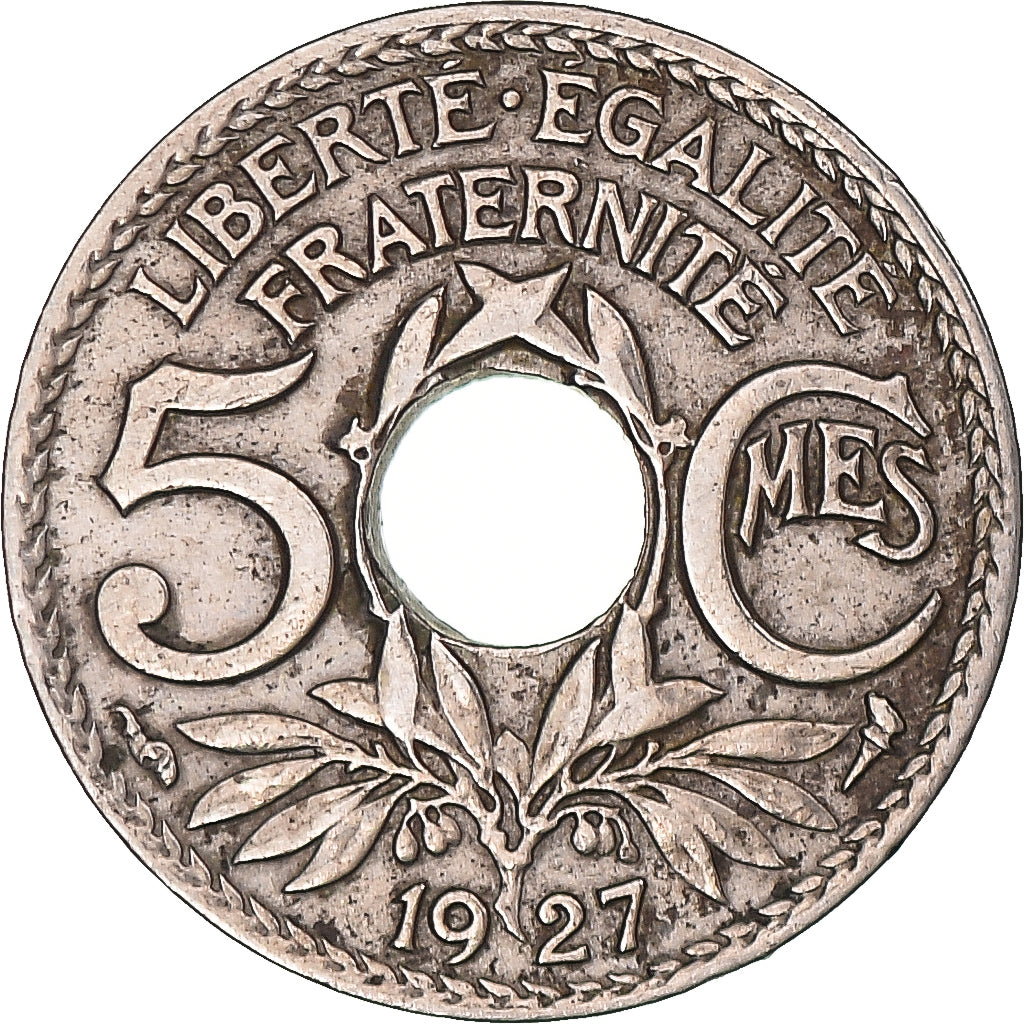 Moeda, França, Lindauer, 5 Centimes, 1927, VF(30-35), Cobre-níquel, KM:875