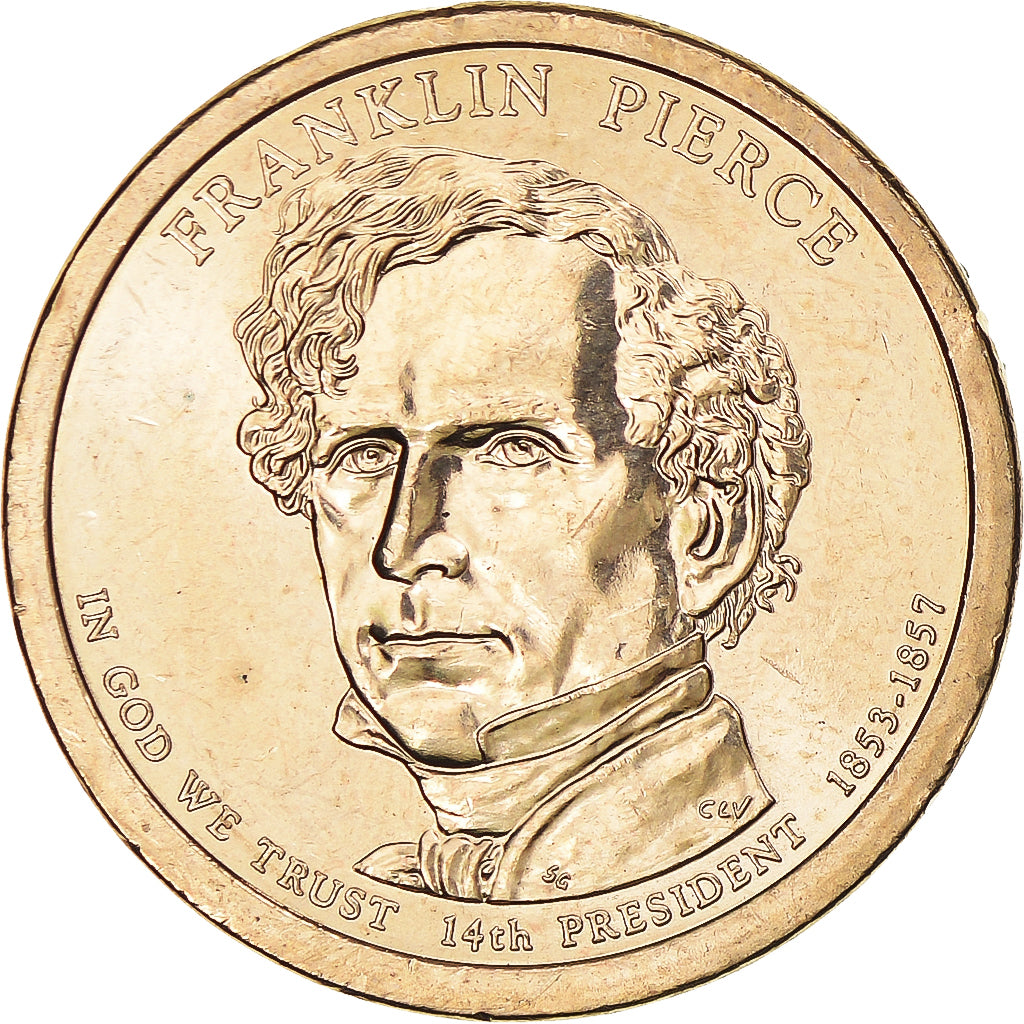 Coin, United States, Dollar, 2010, U.S. Mint, Franklin Pierce, MS(63)