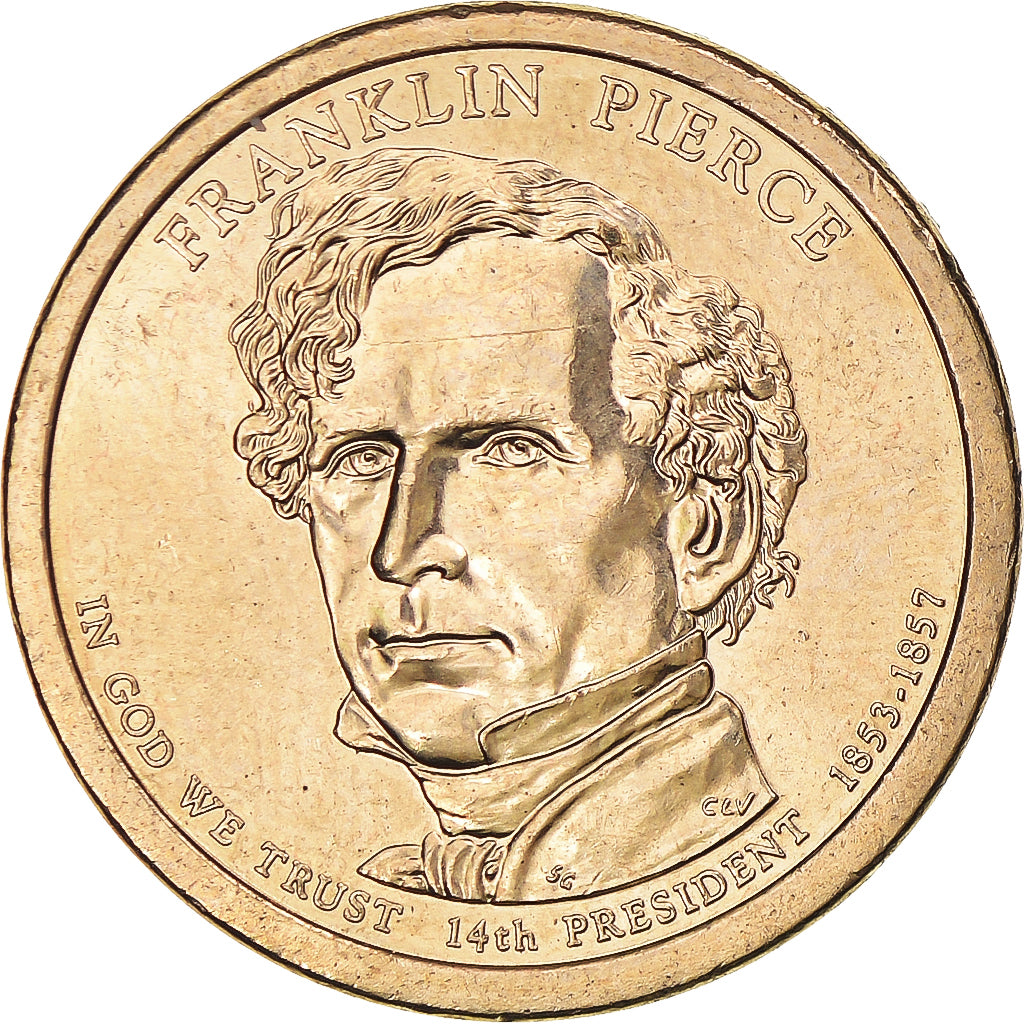 Coin, United States, Dollar, 2010, U.S. Mint, Franklin Pierce, AU(55-58)