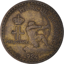 Monnaie, Monaco, Louis II, Franc, 1924, Poissy, TB+, Bronze-Aluminium