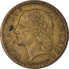 Moneda, Francia, Lavrillier, 5 Francs, 1945, Paris, BC+, Aluminio - bronce