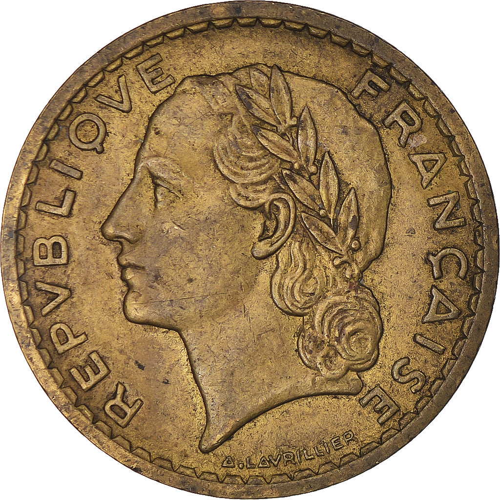 Coin, France, Lavrillier, 5 Francs, 1945, Castelsarrasin, VF(20-25)