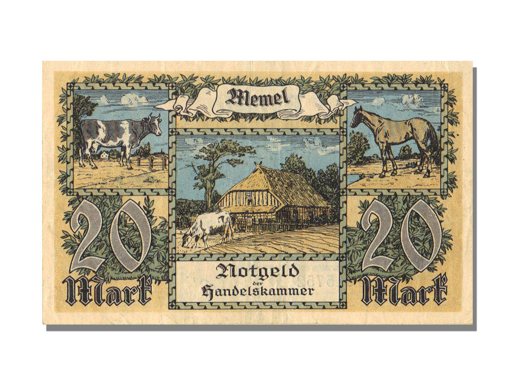 Memel, 20 Mark, 1922, KM #6b, 1922-02-22, AU(55-58), N° 015752
