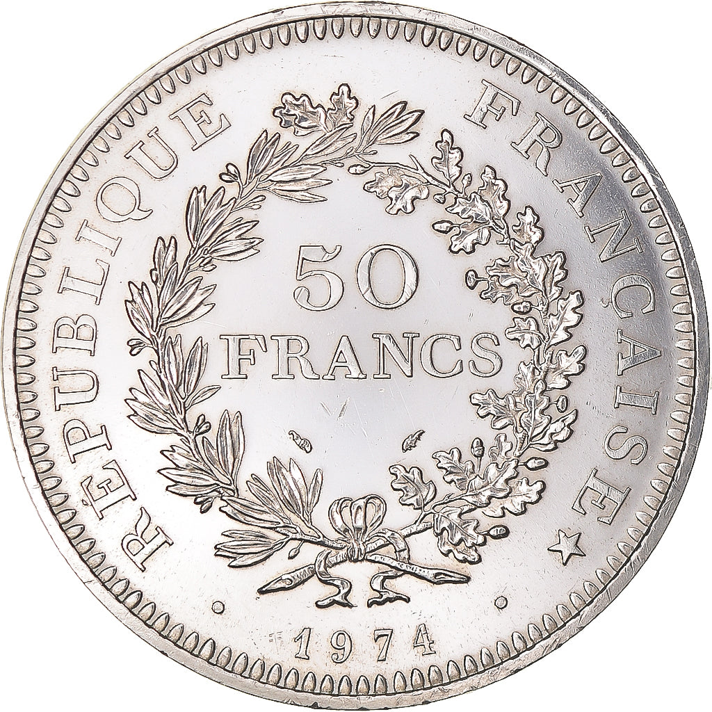 Coin, France, Hercule, 50 Francs, 1974, Paris, AU(55-58), Silver, KM:941.1
