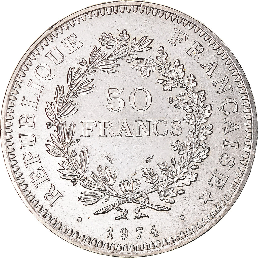Coin, France, Hercule, 50 Francs, 1974, Paris, AU(55-58), Silver, KM:941.1
