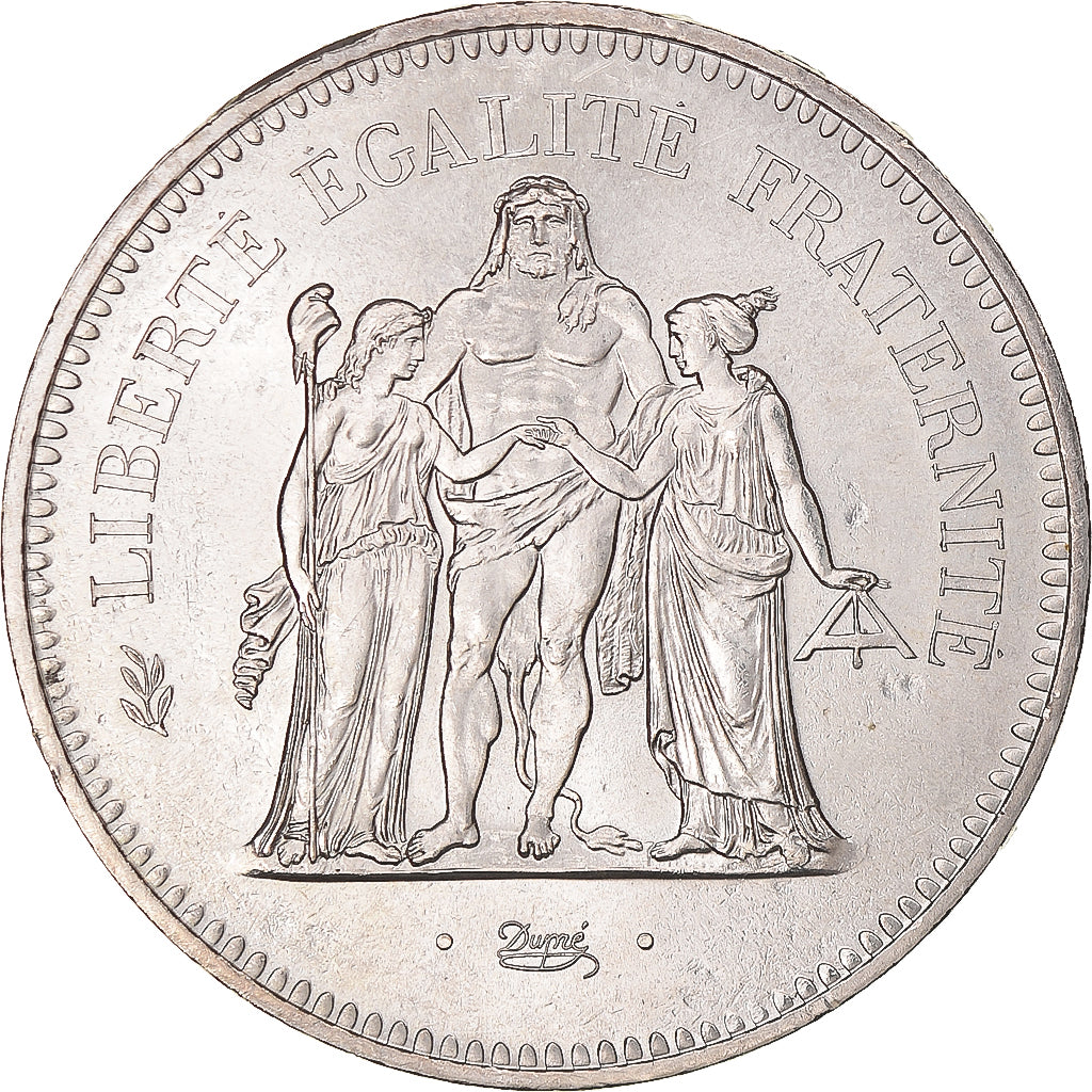 Coin, France, Hercule, 50 Francs, 1975, Paris, MS(60-62), Silver, KM:941.1