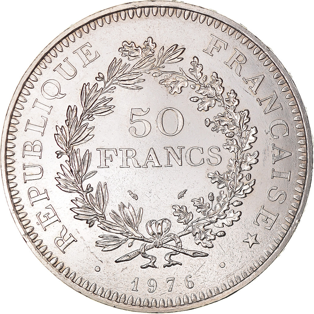 Moneta, Francia, Hercule, 50 Francs, 1976, Paris, SPL-, Argento, KM:941.1