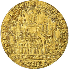 Moeda, França, Flanders, Louis II de Mâle, Chaise d'or, AU(55-58), Dourado