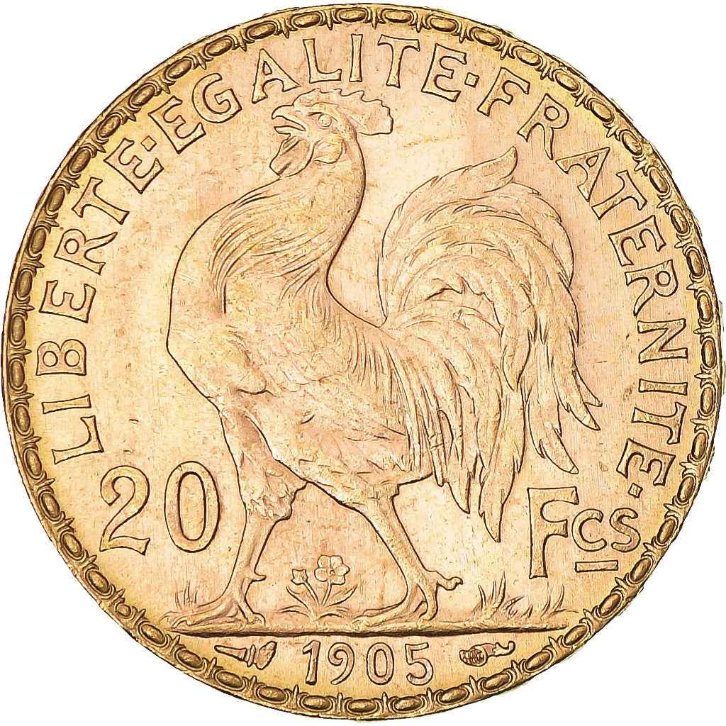 Coin, France, Marianne, 20 Francs, 1905, Paris, Coq, MS(60-62), Gold, KM:847