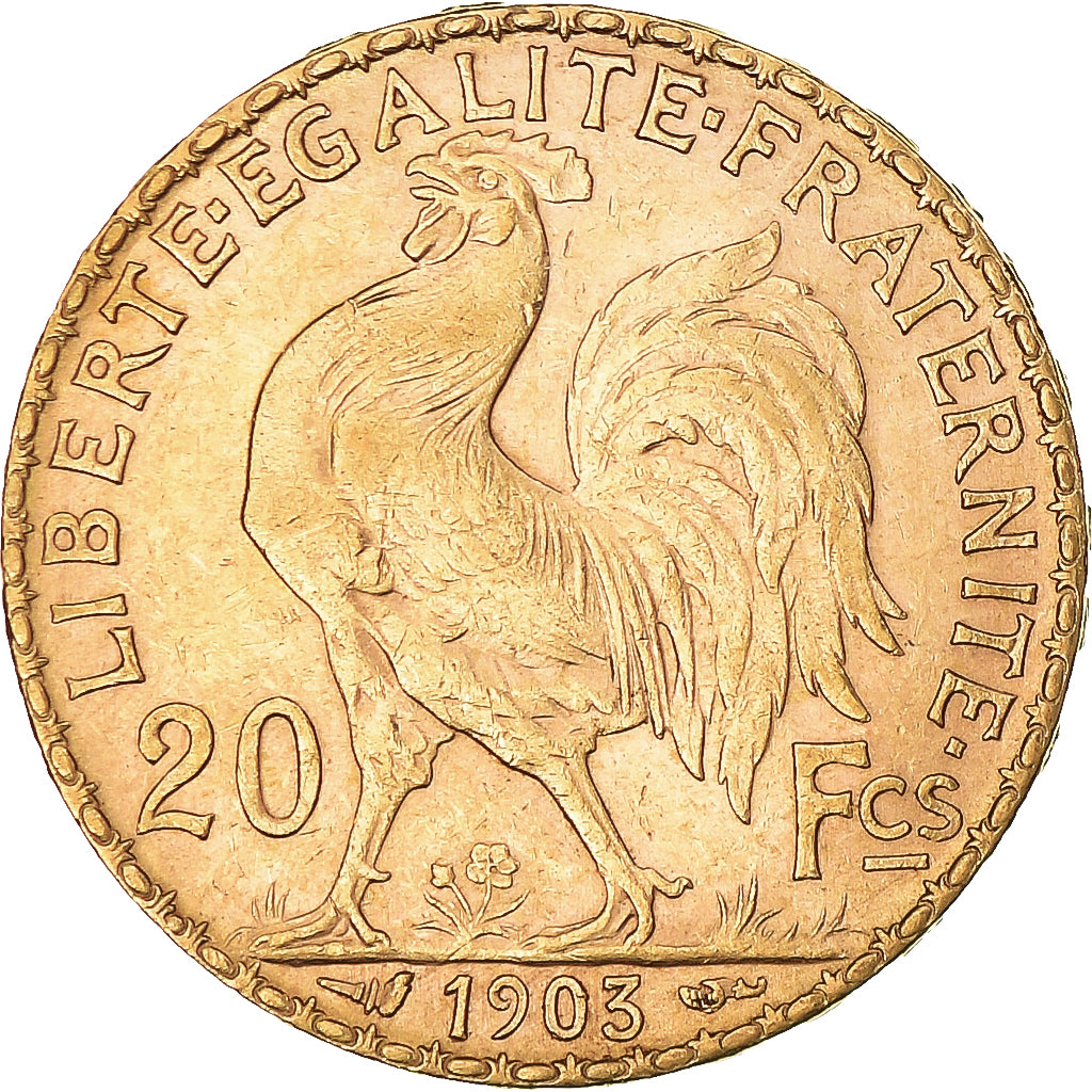 Munten, Frankrijk, Marianne, 20 Francs, 1903, Paris, Coq, PR, Goud, KM:847