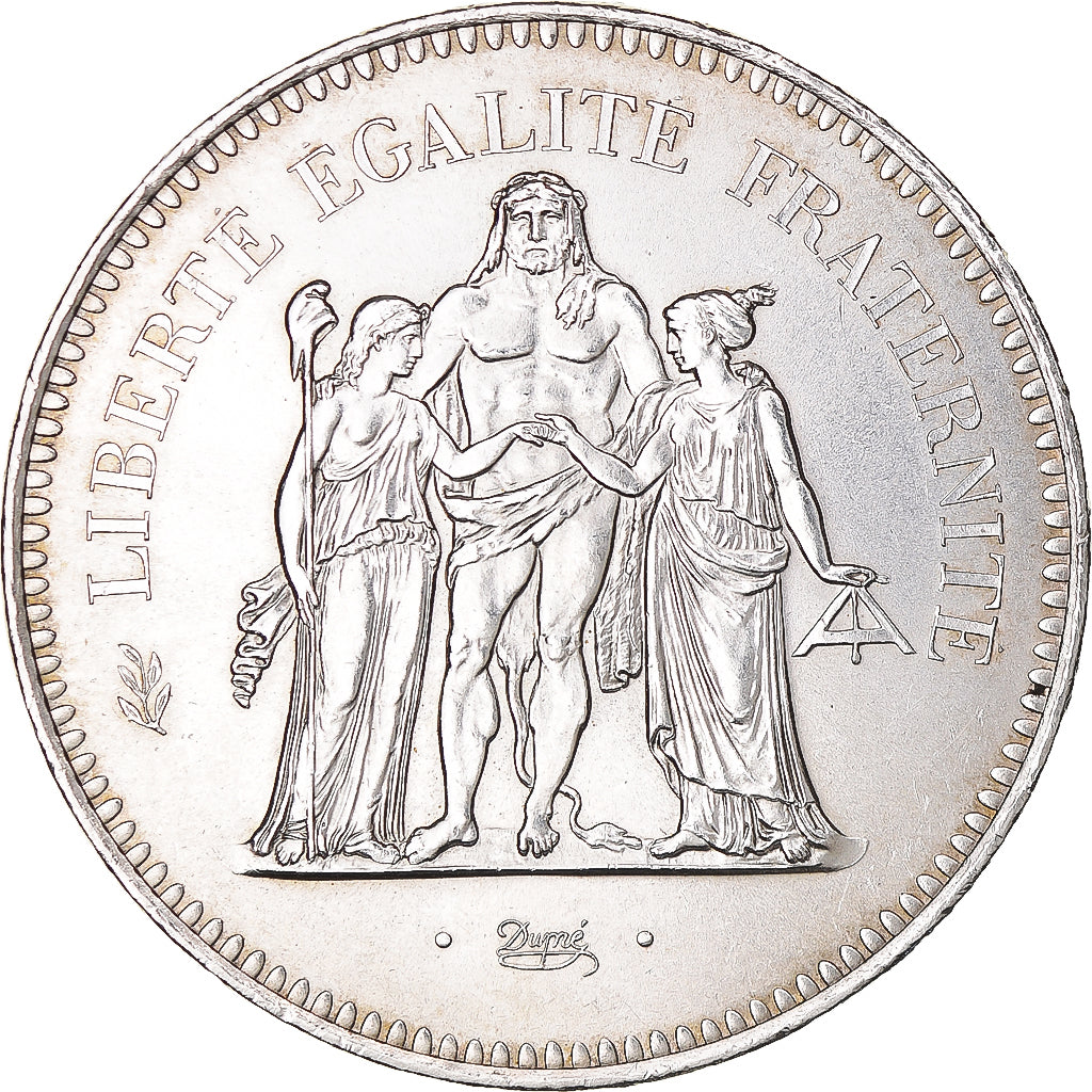 Coin, France, Hercule, 50 Francs, 1974, Paris, MS(63), Silver, KM:941.1