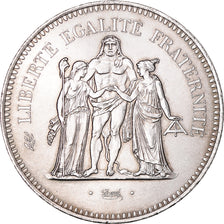 Moeda, França, Hercule, 50 Francs, 1974, Paris, MS(63), Prata, KM:941.1
