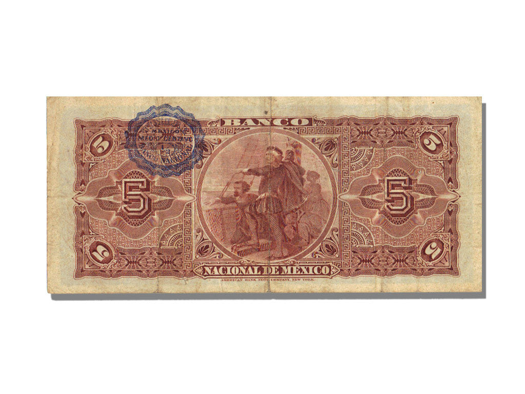 Billete, 5 Pesos, 1905, México, 1905-08-01, MBC+
