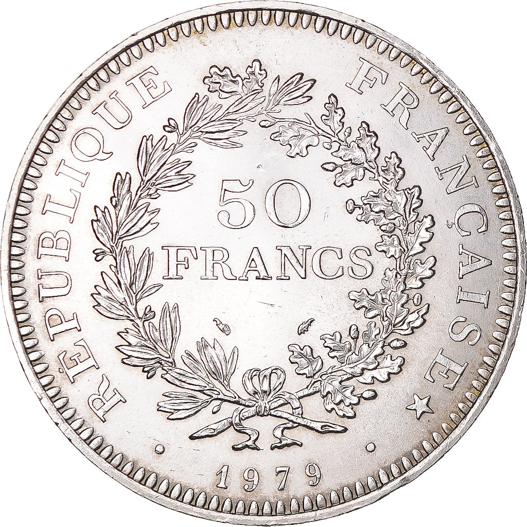 Coin, France, Hercule, 50 Francs, 1979, Paris, MS(63), Silver, KM:941.1