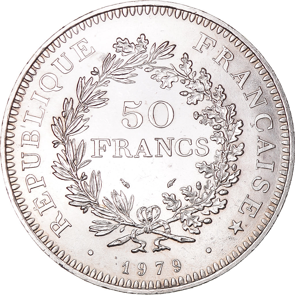 Coin, France, Hercule, 50 Francs, 1979, Paris, MS(63), Silver, KM:941.1