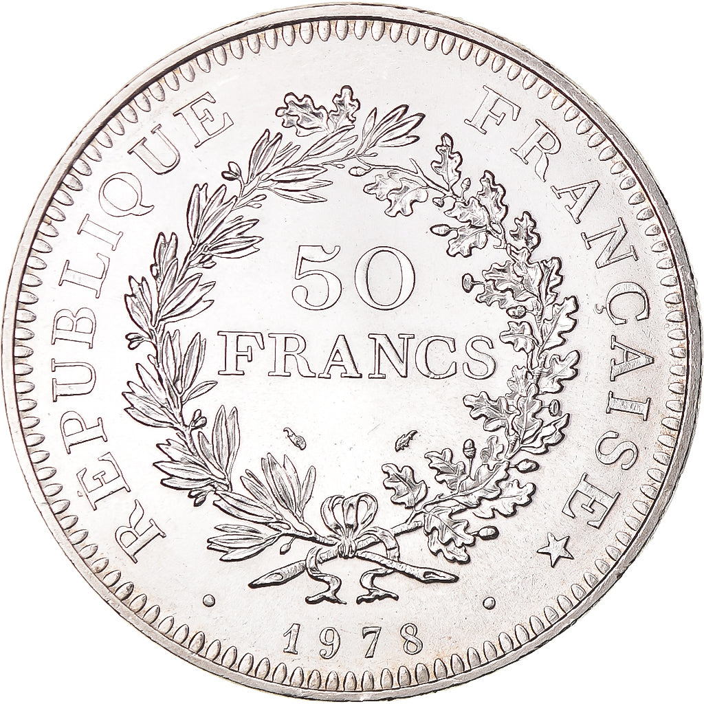 Coin, France, Hercule, 50 Francs, 1978, Paris, MS(63), Silver, KM:941.1