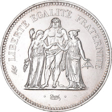 Moeda, França, Hercule, 50 Francs, 1975, Paris, MS(63), Prata, KM:941.1