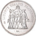 Moeda, França, Hercule, 50 Francs, 1975, Paris, MS(63), Prata, KM:941.1