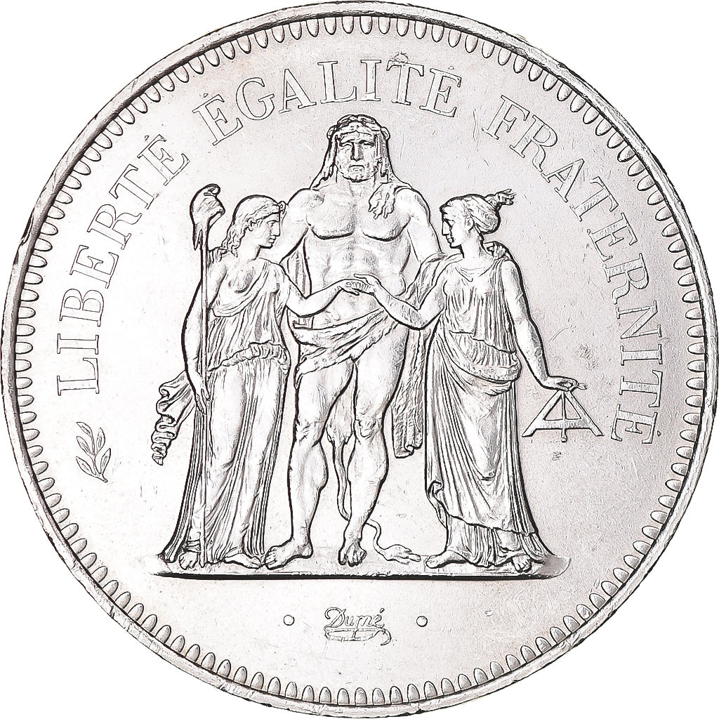 Coin, France, Hercule, 50 Francs, 1975, Paris, MS(63), Silver, KM:941.1