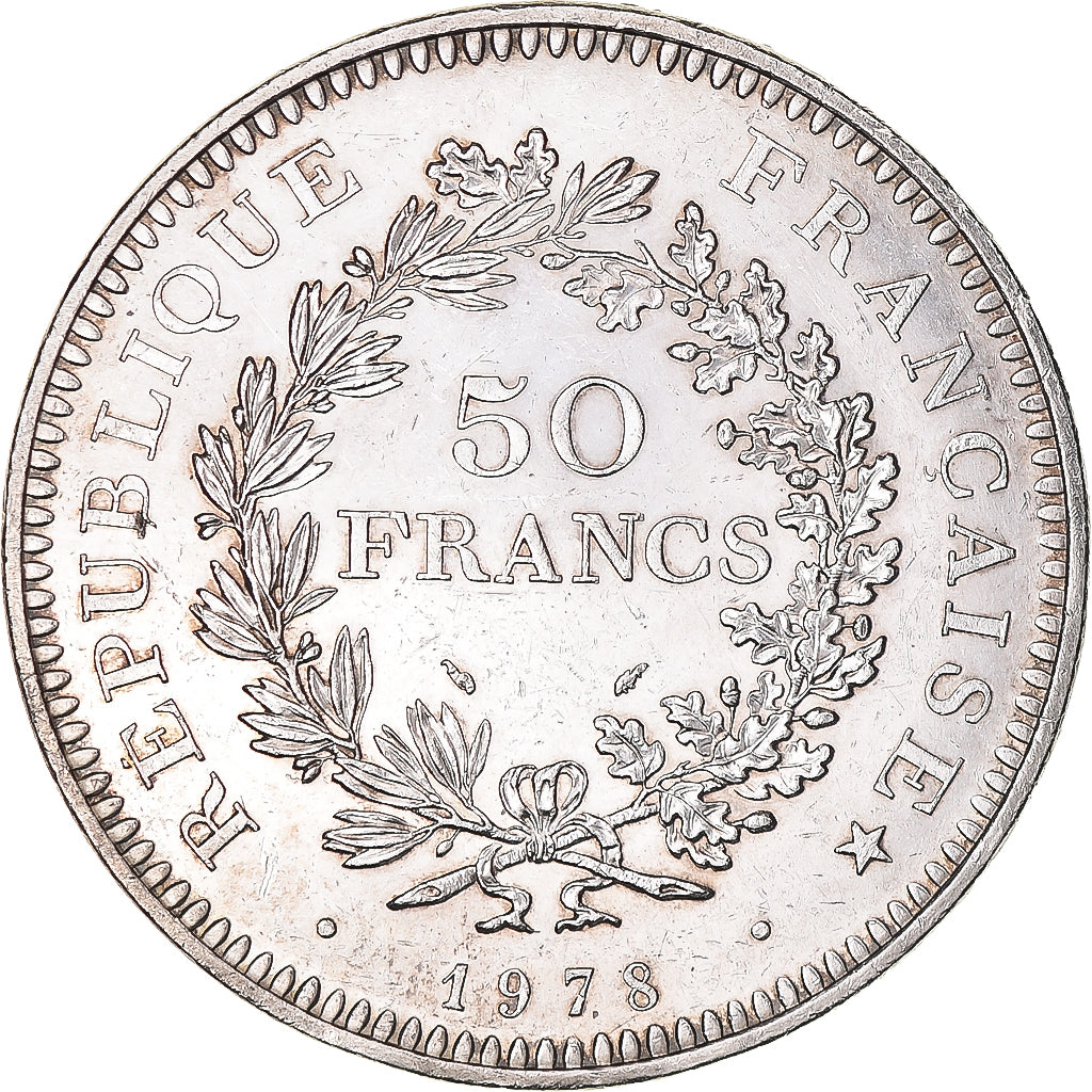 Coin, France, Hercule, 50 Francs, 1978, Paris, MS(60-62), Silver, KM:941.1
