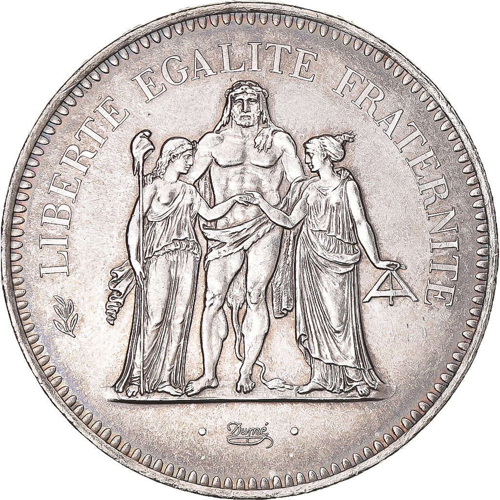 Moeda, França, Hercule, 50 Francs, 1978, Paris, AU(55-58), Prata, KM:941.1