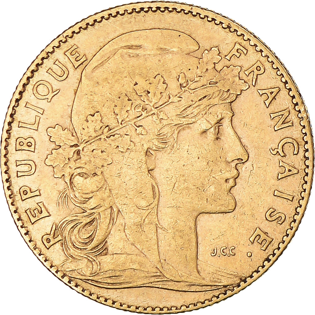 Coin, France, Marianne, 10 Francs, 1900, Paris, AU(55-58), Gold, KM:846
