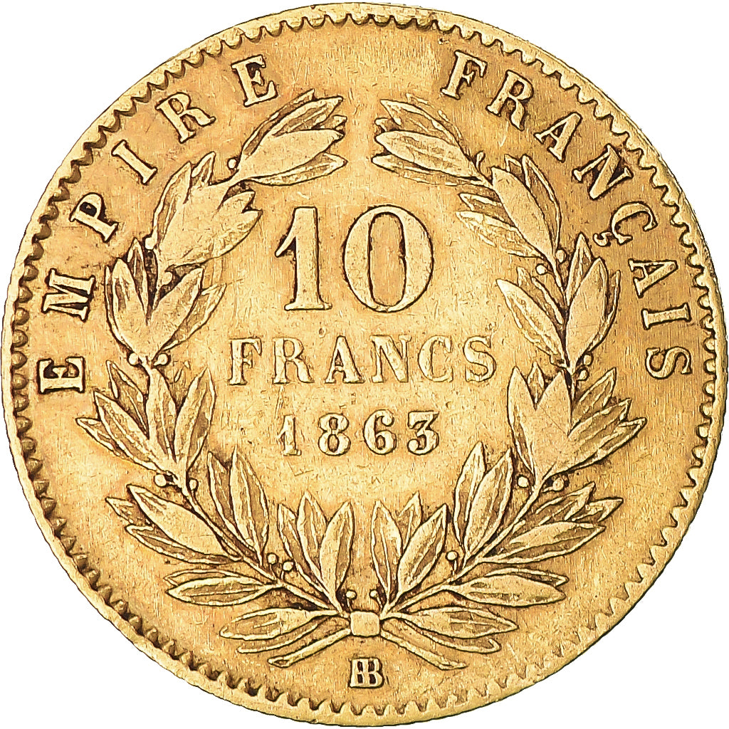 Münze, Frankreich, Napoleon III, Napoléon III, 10 Francs, 1863, Strasbourg