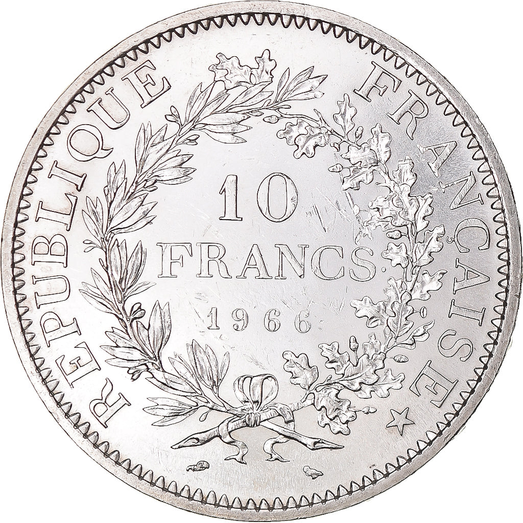 Moeda, França, Hercule, 10 Francs, 1966, Paris, AU(55-58), Prata, KM:932