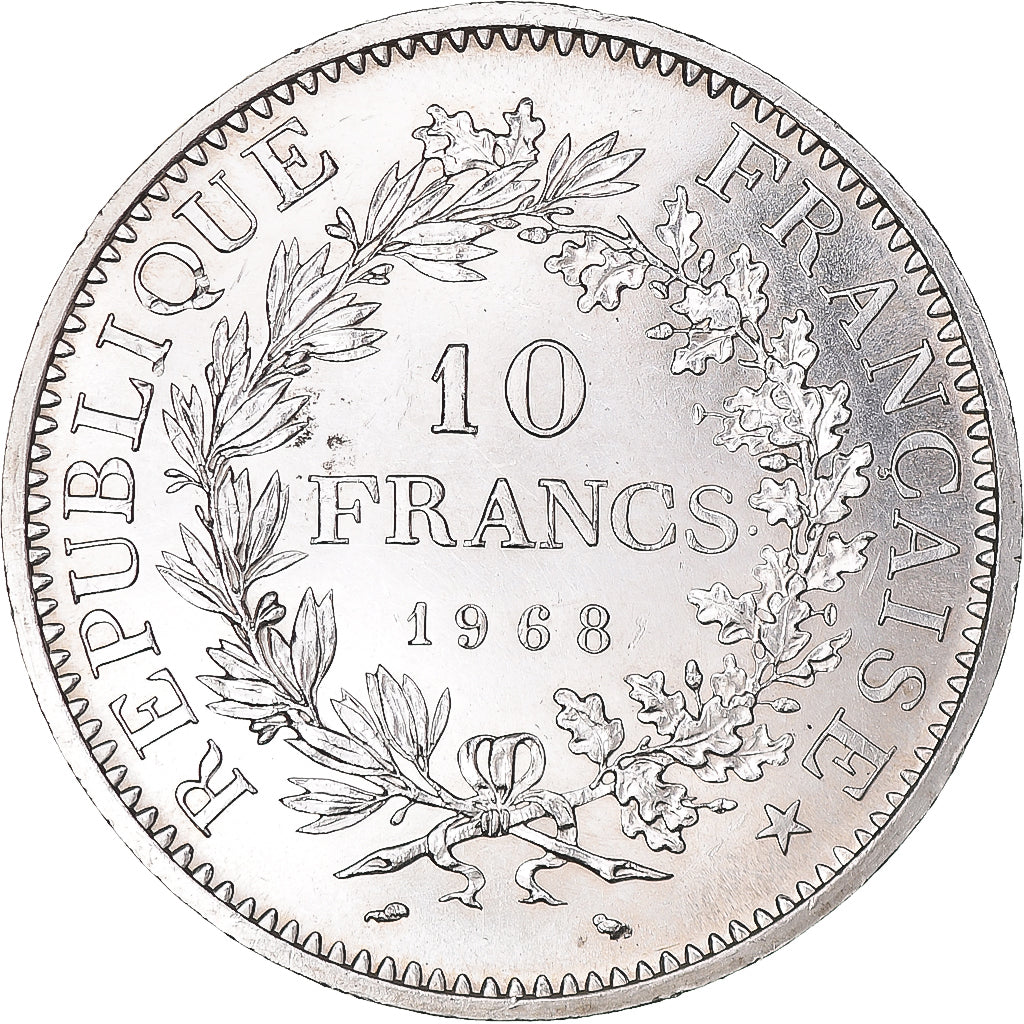 Moeda, França, Hercule, 10 Francs, 1968, Paris, AU(55-58), Prata, KM:932