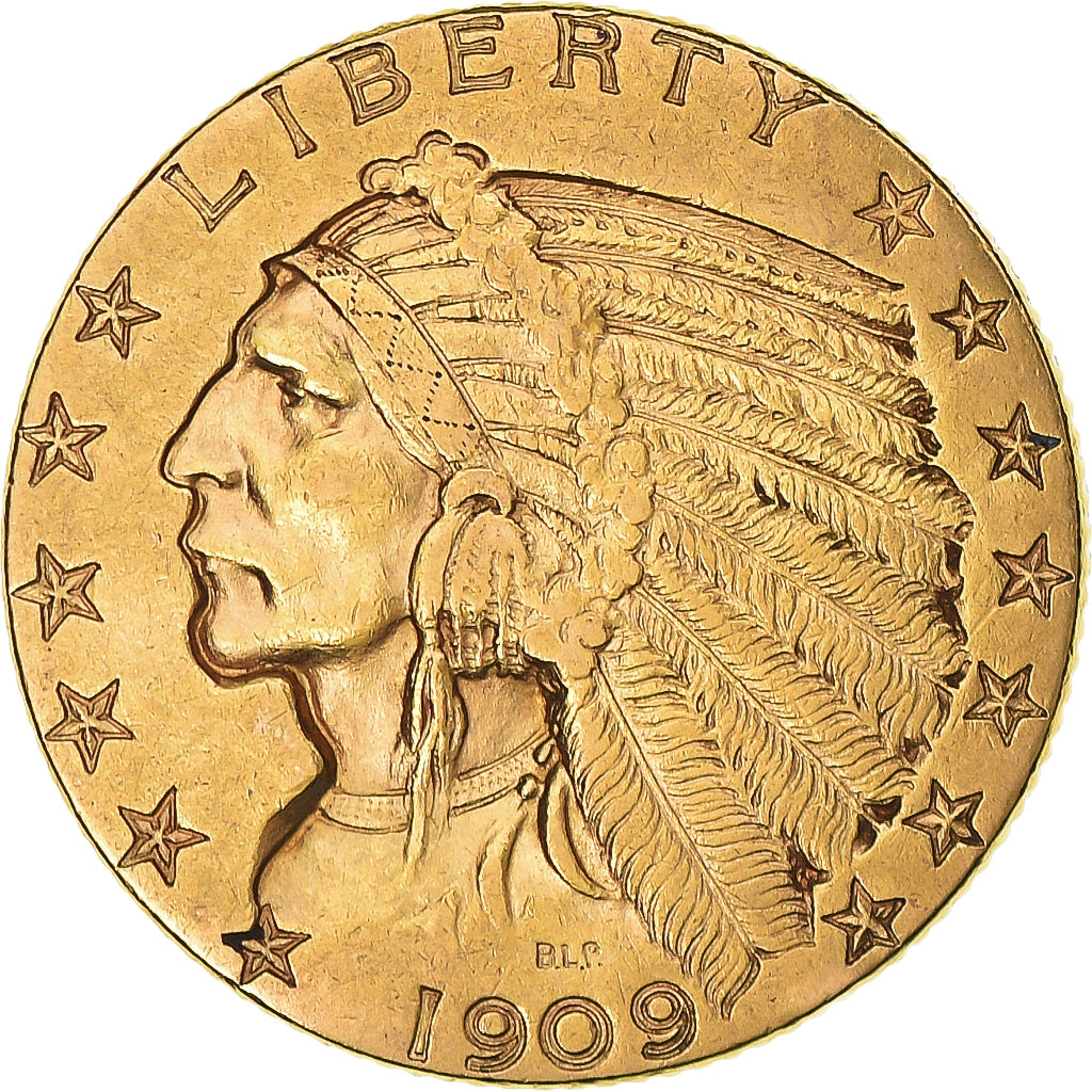 Münze, Vereinigte Staaten, Indian Head, $5, Half Eagle, 1909, U.S. Mint