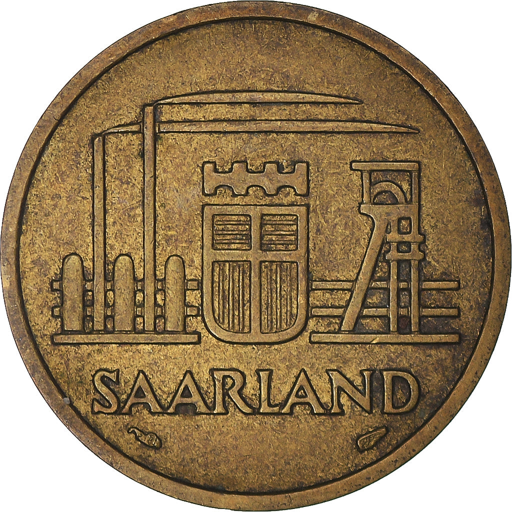 Coin, SAARLAND, 20 Franken, 1954, Paris, EF(40-45), Aluminum-Bronze, KM:2